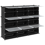 Storage Cube Organiser with 9 Cubes and Doors Black PP 4019577