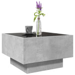 ZNTS Coffee Table with LED Concrete Grey 50x50x30 cm Engineered Wood 847507