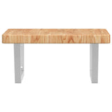 Basin Shelf Wall Mounted Steel and Solid Wood Oak 3302410