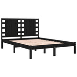 Bed Frame without Mattress Black 140x190 cm Solid Wood Pine 3104202