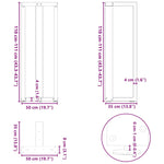 ZNTS Bar Table Legs T-Shaped 2 pcs White 50x35x cm Steel 4013101