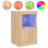 Side Cabinet with LED Lights Sonoma Oak Engineered Wood 836634