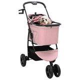 Folding Pet Stroller Adjustable Pink 78 x 54 x 101 cm Polyester 42012437