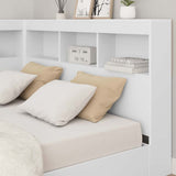 Storage Headboard with Shelf White 120 cm Engineered Wood 3335477