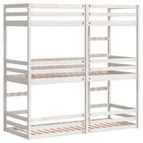 Triple Bunk Bed without Mattress White 90x200 cm Solid Wood Pine 3284255