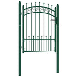 146384 Fence Gate "EMMEN" with Spikes Steel 104x109,5 cm Green
