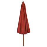 Garden Parasol with Wooden Pole 330 cm Terracotta 47217
