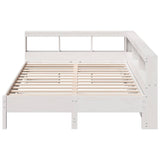 ZNTS Bookcase Bed without Mattress White 140x190 cm Solid Wood Pine 3324434