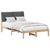 Bed frame Brown and dark grey 120 x 200 cm Solid pine wood 878750