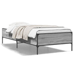 ZNTS Bed Frame Grey Sonoma 100x200 cm Engineered Wood and Metal 844964