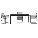 Garden Dining Set 5 pcs Black Powder-Coated Steel 3379325