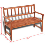 Garden Bench Light Brown Acacia hardwood Medium Durable 41448