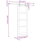 Sliding Door 73.5 x 198.5 cm Engineered Wood White 3450146