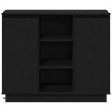 LED Sideboard Black Oak 90 x 32 x 75 cm Engineered Wood 869683