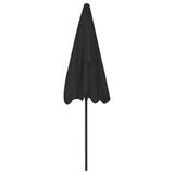 Beach Parasol Black 200x125 cm 314733
