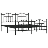 Metal Bed Frame without Mattress with Footboard Black 180x200cm 353461