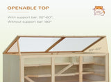 Wooden Hamster Cage, Small Animals Hutch with Tray, Openable Top, Exercise Play House Pen, 115L x T3398P349833