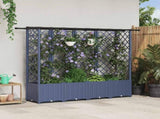 Raised Bed with Trellis and Roof Grey 202 x 40 x 136 cm PP 42032574