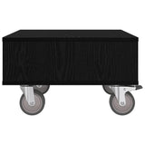 Side Table with Wheels Black Oak 50.5 x 50 x 30 cm 891025