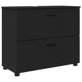 Bathroom Cabinet with Drawer with Door Black 76.5 x 35 x 64 cm 883295