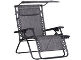 Foldable Reclining Garden Chair with Headrest, Zero Gravity Deck Sun Lounger Seat Chair with T3398P314140