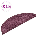 Stair Mats 15 pcs 56x17x3 cm Dark Purple Half Round 322384