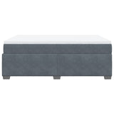 ZNTS Box Spring Bed with Mattress Dark Grey 140x200 cm Velvet 3285288
