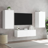 TV Wall Cabinet with LED Lights White 40.5x35x80 cm 837260
