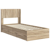Bed Frame with Storage and Headboard Sonoma Oak 75 x 190 cm 3414349