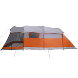 Family Tent Tunnel 8-Person Grey and Orange Waterproof 94787