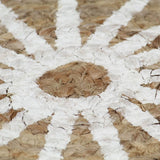 Handmade Rug Jute with White Print 120 cm 133696