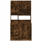 Kitchen Cabinet Smoked Oak 95x50x180 cm Engineered Wood 3276536