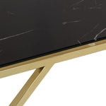 ZNTS Coffee Table Gold Stainless Steel and Tempered Glass 349956