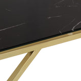 ZNTS Coffee Table Gold Stainless Steel and Tempered Glass 349956