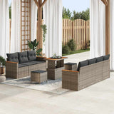 Garden Sofa Set with Cushion 14 pcs Grey Poly Rattan 3364963