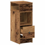 Bedside Cabinet with Drawer Old Wood 25x31x66 cm 858628