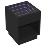 ZNTS Bedside Table with Infinity LED Black 40x40x50 cm 3284078