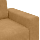Sofa Set with Cushion 3 pcs Brown 221 x 78 x 80 cm Velvet 3324646