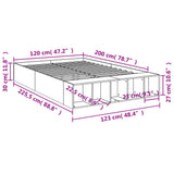 Bed Frame without Mattress Smoked Oak 120x200 cm 3280577