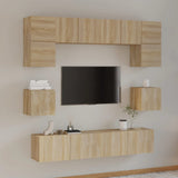 8 Piece TV Cabinet Set Sonoma Oak Engineered Wood 3114408