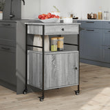 Kitchen Trolley Grey Sonoma 56x43x89.5 cm Engineered Wood 842394