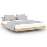 Bed Frame without Mattress Sonoma Oak 200x200 cm Engineered Wood 832216