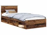 Bed Frame with Headboard Old Wood 75 x 190 cm Solid Pine Wood 3410670