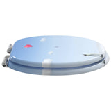 Soft-Close Toilet Seat 2 pcs Blue 44 x 38 cm MDF board 3414546