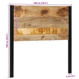 Headboard 100 cm Solid Wood Mango and Iron 4017543