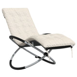 ZNTS Geometrical Sun Lounger with Cushion Black and Grey Steel 3213546