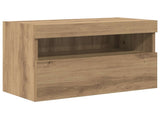TV Wall Cabinet Set with LED Lights with LED 7 pcs Artisan oak 3402795