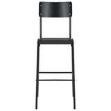 ZNTS Bar Chairs 2 pcs Black Solid Plywood Steel 280081