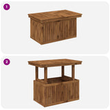 Garden Coffee Table Solid Acacia Wood Height Adjustable Natural 901244