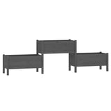 Planter Grey 245.5x44x75 cm Solid Wood Pine 822254